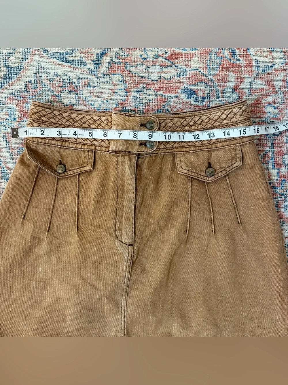 FREE PEOPLE Cotton Mini Skirt Brown Boho Festival Hippie Hipster Size 8 S/M - Picture 7 of 10